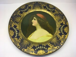 Vienna Art Plate Victorian Portrait Lady - Pat.  Feb.  21st 1905