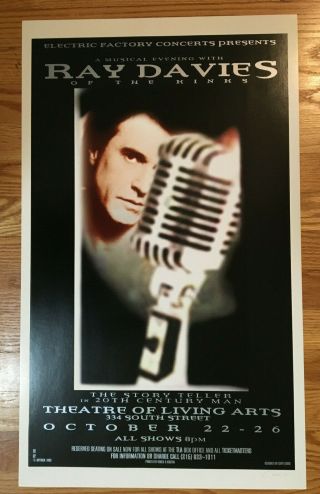 Ray Davies Storyteller Poster Philadelphia 1996 Signed/ 
