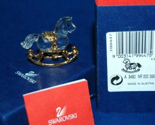 Swarovski Memories Rocking Horse Cut Crystal 18ct Gold Plated Ornament