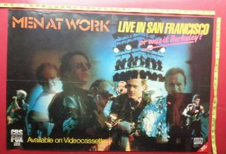Men At Work,  23x33 ",  Cbs Video Company Promo Poster,  Live In San Francisco