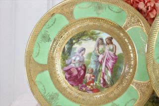 , 22K Gold Encrusted Royal China Dinner Plates (7) Gods and Goddesses 3