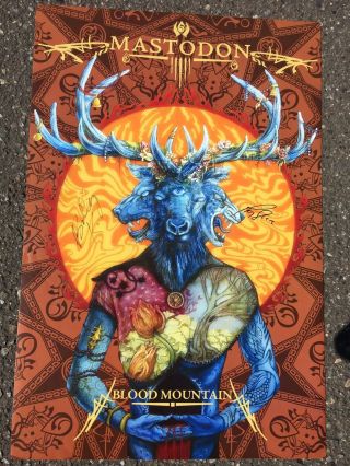 Mastodon Blood Mountain Poster And Bill Kelliher Guitar Pick Signed 2007