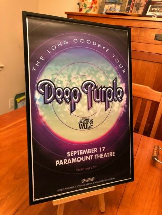 Big 11x17 Framed Deep Purple " Live In Denver 2019 Farewell Tour " Concert Poster