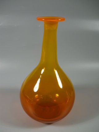 Vintage Blenko Vase Decanter Orange 10.  25 "