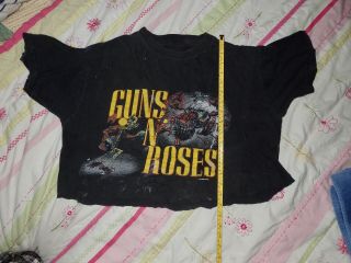 Vintage 1987 Guns And Roses Was Here Concert Tour Shirt XL Cut Off 5