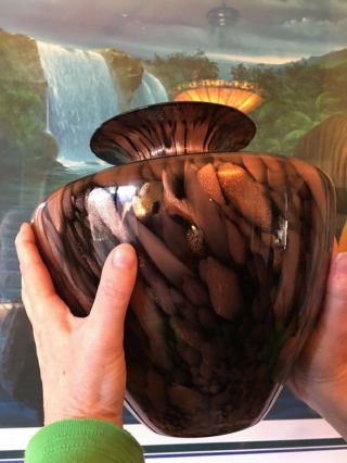 Vintage Huge (9.  5in) Murano Glass Vase Made In Italy Achemede Seguso?