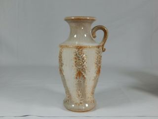 3 VTG West Germany Scheurich Keramik Art Pottery Vases Handled Jug Fat Lava 4