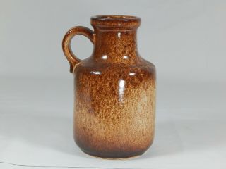 3 VTG West Germany Scheurich Keramik Art Pottery Vases Handled Jug Fat Lava 6