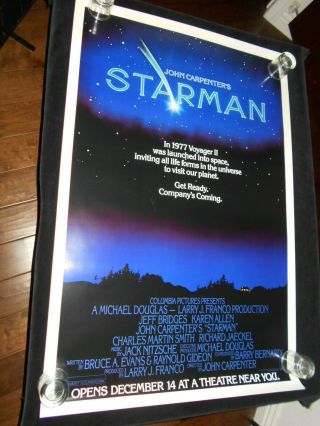 Starman Jeff Bridges John Carpenter Rolled One Sheet Poster Sci Fi