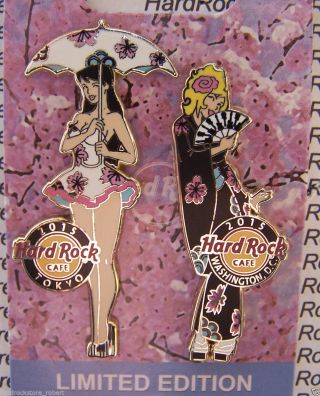 2015 Hard Rock Cafe Washington Dc/tokyo Cherry Blossom/geisha Girls Pin