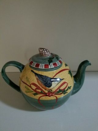 Lenox Winter Greetings Teapot With Pinecone Lid
