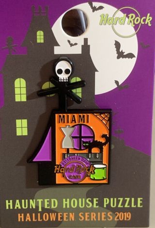 Hard Rock Cafe Miami 2019 Halloween Pin Haunted House Puzzle - Hrc 516232