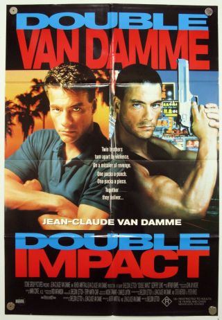 Double Impact Jean - Claude Van Damme Bolo Yeung Action Aus One Sheet 1991
