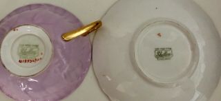 SHELLEY Oleander Wild Flowers Lavender / Purple Cup & Saucer 2
