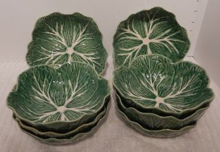 8 Bordallo Pinheiro Portugal Green Cabbage Leaf Soup/cereal Bowl 6 - 1/2 "