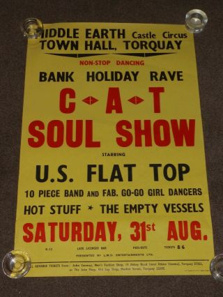 C.  A.  T.  Soul Show/u.  S.  Flat Top 1968 Torquay Concert Poster (wishbone Ash)