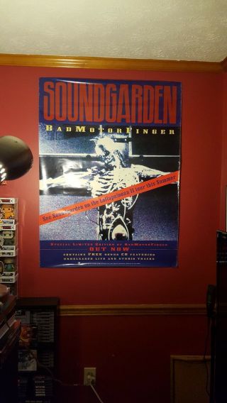 Vintage SOUNDGARDEN poster badmotorfinger lollapalooza promo Chris Cornell rare 3