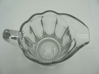 EAPG Clear Glass Pitcher 10 Panels Scalloped Top Rim Heavy 7.  75” H 1900’s 5