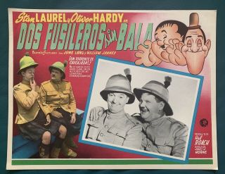 Stan Laurel And Oliver Hardy Bonnie Scotland N Mexican Lobby Card 1935 Re