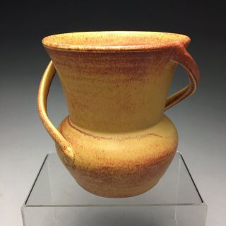 Camark American Art Pottery Matte Glaze Applied Handles Vase
