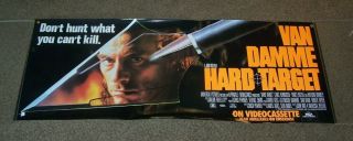 1993 Hard Target Van Damme Video Store Promo Vinyl Banner Poster 24 X 60