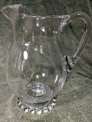 Imperial Candlewick Clear Glass Pitcher - 10 " Tall