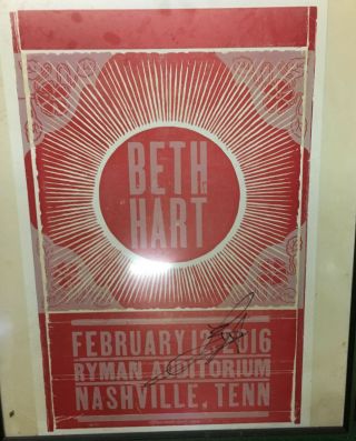 Signed Beth Hart Concert Poster - 100 Authentic