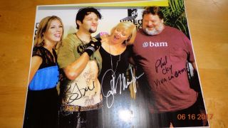Bam,  Phil And April Margera Signed 8x10 Autographed With 3 Signatures