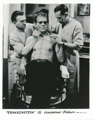 Boris Karloff Make - Up Candid 1931 Frankenstein Universal Studio Horror Photo