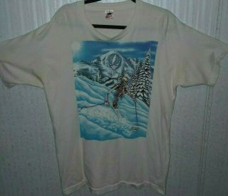 Rare Vintage Grateful Dead 1990 T - Shirt Skiing Skeletons POWDERMAN XL Authentic 4