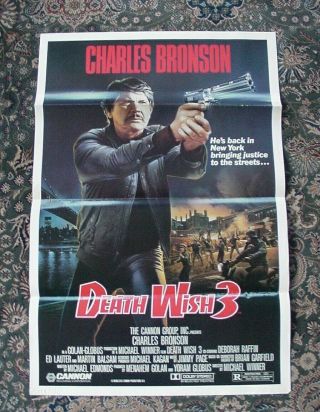 Death Wish 3 Movie Poster Charles Bronson 1 Sheet 27 X 41 An 1985 1 Sh.