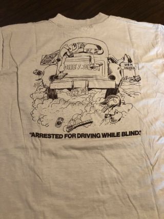 ZZ TOP Worldwide Texas Tour Arrested For Driving Blind T - Shirt RARE Size L 3