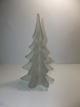 Vintage Art Glass Christmas Tree Frosted Satin 8.  5 " Evergreen