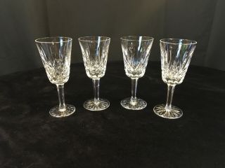Waterford Crystal Sherry Glasses Lismore “set Of 4” - 5 1/8” Tall Cond
