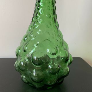 Vintage Empoli Green Glass Genie Bottle Decanter Italy 60s Mid Century 20” 3