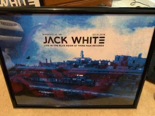 Framed Jack White Concert Poster.  Live Blue Room Nashville.  Freeship W/o Frame