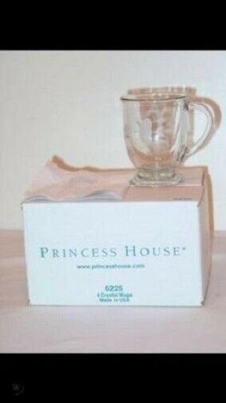 Princess House Heritage Set Of 4 Espresso Mugs 6225 Nib