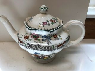 Vintage Spode Made In England Chinese Rose Pattern Large Teapot