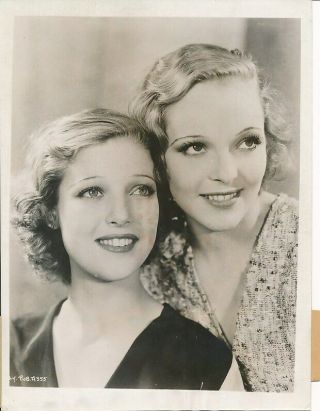 Loretta Young & Sister Sally Blane Candid Vintage 1932 Press Photo