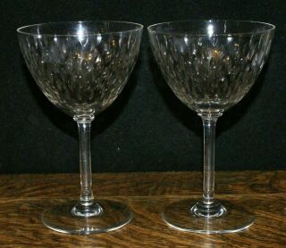 Two Baccarat French Crystal Paris Pattern Water Goblets 6 1/8 " H 3 3/4 " Across