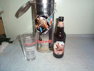 Iron Maiden Trooper British Beer Gift Set Pint Glass Tin Bottle
