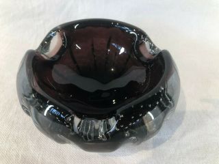 Vintage Bullcante Murano Glass Bowl/ashtray Cigar Heavy Controlled Bubble (y764)