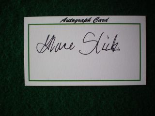 Grace Slick Signed Autograph Card 3 1/2 X 2 Business Card Size