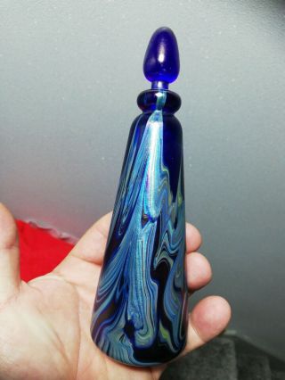 Okra Art Glass Signed 1984 Scent Bottle