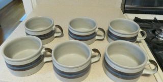 6 Otagiri Horizon Stoneware 15 oz Soup Mugs Hand Crafted Japan 2