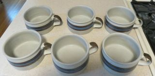 6 Otagiri Horizon Stoneware 15 oz Soup Mugs Hand Crafted Japan 3
