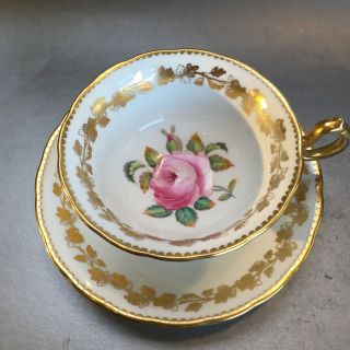 Royal Chelsea Teacup & Saucer Large Pink Rose Floral Vintage England Bone China 4