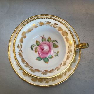 Royal Chelsea Teacup & Saucer Large Pink Rose Floral Vintage England Bone China 7