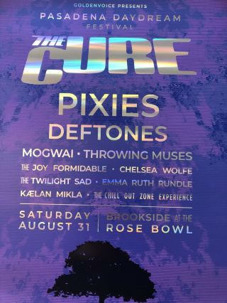 Rare The Cure Daydream Music Festival 2019 Official Poster Pixies Deftones