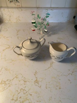 Lenox Brookdale Creamer And Sugar Bowl With Lid